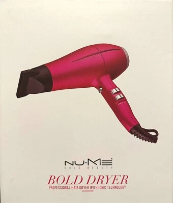 Secador de cabelo profissional NuMe Bold Dryer com tecnologia iônica cor rosa novo - Imagem 1 de 3