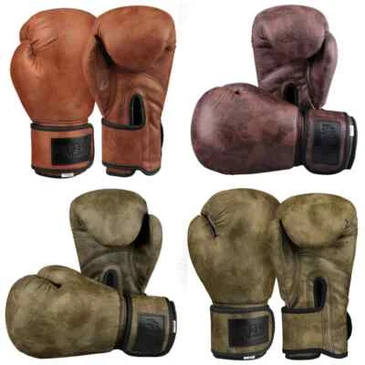 Boxhandschuhe Pu Leder Retro Handschuhe MMA Muay Thai Sanda Equipment 8 10 12oz - Bild 1 von 4