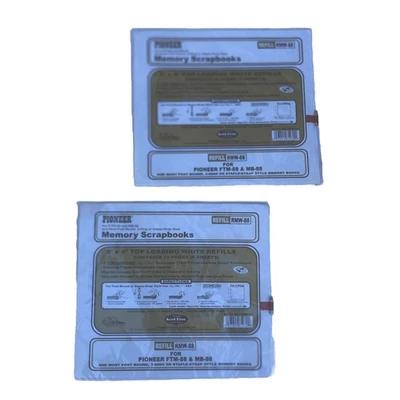 Lote de 2 Recambios Álbum de Recortes Pioneer 8 x 8 RMW-88 Carga Superior Blanco 10 Páginas Foto 1 de 4