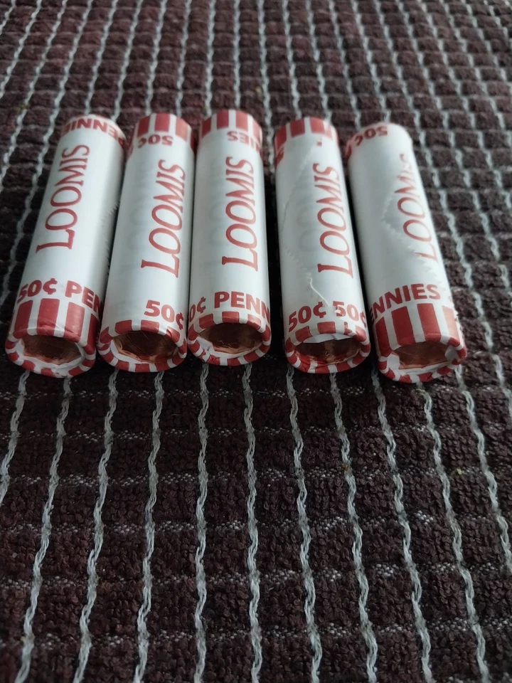 5 Rolls 2025 Shield Cents W/Error Coins. Unopened, Uncertified. Loomis Rolls - Image 1 of 1
