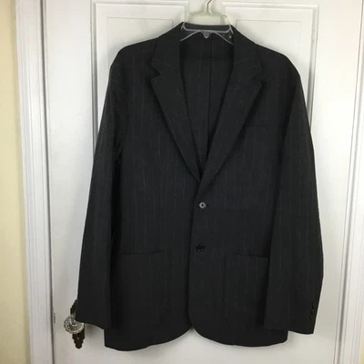 Nordstrom Men’s 42R Sports Coat Thomas Dean Gray Striped Cotton Blend NWT - Image 1 of 4