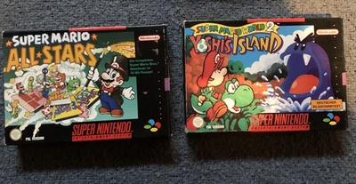 SNES Super Nintendo Super Mario World 2 Yoshi's Island & Super Mario Allstars - Bild 1 von 4