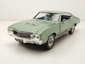 Buick Grand Sport Hardtop 1970 Verde Metallizzato Modellino Auto 1:18 Auto World - Foto 1 di 11
