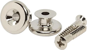 EP-B3 Guitar Bass Strap Button - Oversized - Set of 2 - Nickel - Picture 1 of 3