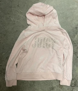 Juicy Couture Sweatshirt Kids Size 6 Pink Pullover Hoodie Cozy - Picture 1 of 4