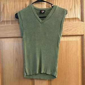 Vintage No Boundaries Damen L Pullover Olivgrün Sweater Weste - Made In USA - Bild 1 von 4