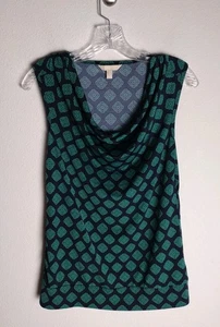 Camiseta sin mangas Banana Republic azul marino verde damasco carrera pequeña - Imagen 1 de 3