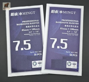 100 Pcs Profession Paper Money Banknote Sleeves Collection Holder 85*180mm New - Picture 1 of 7