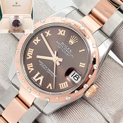 Rolex Datejust 31mm 2-tone Factory Scattered Diamond Bezel Chocolate VI 178341 - Image 1 of 4