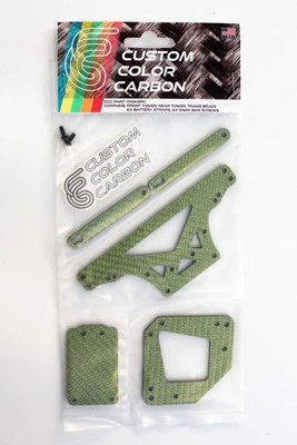 Kit de torres de choque y soporte trans Team Associated RC10DS de fibra de carbono verde 5 piezas Foto 1 de 3