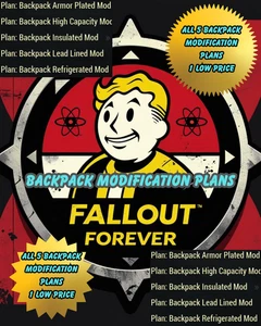 Fallout 76 {PC} High Capacity Backpack Plan + 4 Additional Backpack Mod Plans - Picture 1 of 2