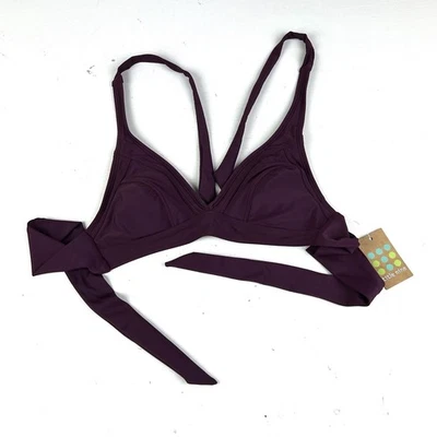 Nuevo con etiquetas Title Nine Top Bikini Cierre Corbata Talla Pequeña Púrpura Almohadillas 609261 Foto 1 de 4