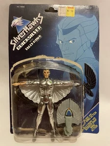 Figura de acción Silverhawks Quicksilver Tally-Hawk 1986 100 % completa como nueva con tarjeta - Imagen 1 de 24