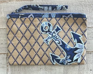 Vera Bradley Tropics Tapestry Beach Wrislet Nautical Tan & Navy NWOT - Picture 1 of 8