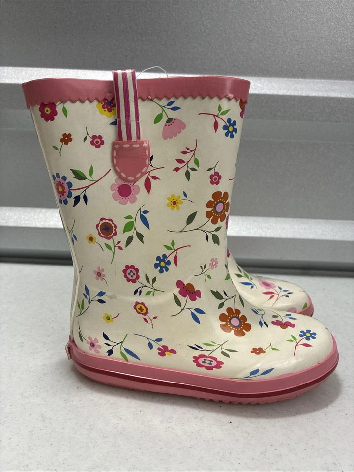Botas de lluvia florales Baby Gap talla 7/8 para niñas NUEVAS Foto 1 de 4