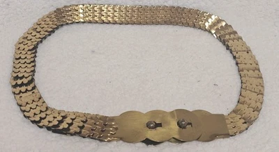 Vintage Retro Gold Tone Metal Reticulated Dragon Serpentine Scale Belt 35+" Long - Image 1 of 4