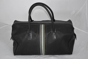 Paul Smith Black Leather City Webbing Holdall Weekend Doctors Travel Bag Mens - Picture 1 of 22