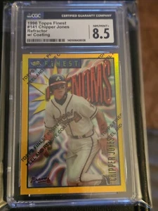 1996 Topps Finest Gold Refractor  #141 Chipper Jones Atlanta Braves CGC 8.5 - Picture 1 of 2