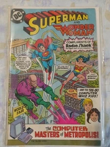 DC COMICS SUPERMAN AND WONDER WOMAN 1982 COMPLIMENTS OF RADIO SHACK - Picture 1 of 1