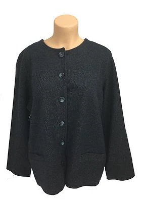 EMMA & JAMES Mujer Azul Marrón con Resaltado Cárdigan Blazer Chaqueta Talla 1 Foto 1 de 4