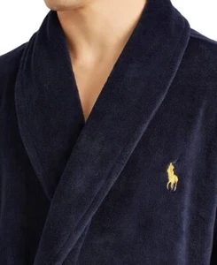 Polo Ralph Lauren klassischer blauer Frottee Kimono Morgenmantel Herren Größe Large XL Nachtwäsche - Bild 1 von 1