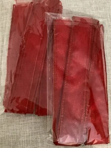 Christmas Wire Edged Ribbon RED GLITTER ORGANZA 38mm X 10 M ( 2 X 5 Metre Length - Picture 1 of 2