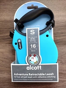 Small Alcott Retractable Dog Leash 16 ft Reflective Flat Belt Puppy to 45lbs - Picture 1 of 4