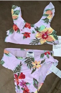 SWIMSUIT BIKINI TODDLER SIZE 3T LAVENDER FLORAL RUFFLE SUPER CUTE!! - Picture 1 of 4