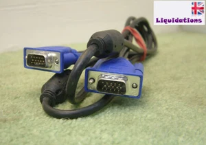 VGA Cable MALE TO MALE 15 PIN PC Monitor TV LCD PLASMA HD SVGA Lead / Cable 2 m - Picture 1 of 5