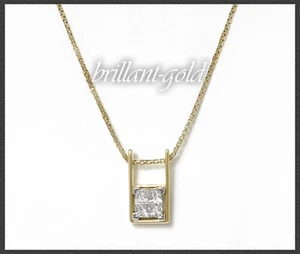 Diamant Collier mit 1,15ct Princess Cut Diamanten, 585 Gelbgold Damen Kette - Bild 1 von 6
