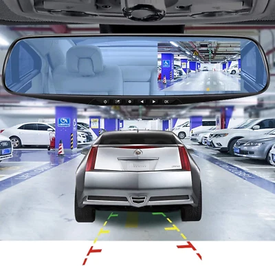 SPECCHIETTO RETROVISORE CON DASHCAM E TELECAMERA DI RETROMARCIA DISPLAY 4,3" FHD - Immagine 1 di 4