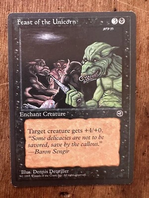 MTG Feast of the Unicorn Homelands Magic the Gathering Version B - Black Card - Image 1 of 2