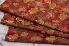 1960s/2,2 verge/luxe tissu jacquard soie vintage/brocart rouge, tissu floral