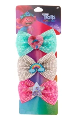 Trolls world tour Hair Bow, arco-íris, rosa, papoula azul aniversário Natal - Imagem 1 de 4