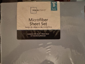 Mainstays Brand Microfiber Twin Size Sheet set standard pillow case - Light Blue
