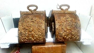 ANTIQUE PORTUGESE BRASS/WOOD RIDING STIRRUPS 18th/19th century beautiful artwork - Picture 1 of 8