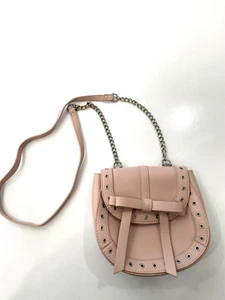 Express Pink Grommet Bow Crossbody Bag Purse Chain - Picture 1 of 12