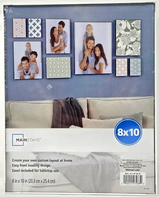 DOS 2014 Wal-Mart Mainstays 8x10" Carga Frontal Marco de Fotos Caballete Incluido NUEVO Foto 1 de 4