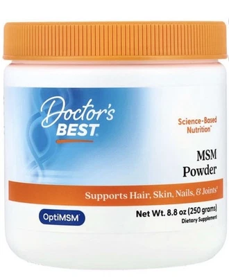 Doctor’s Best MSM Polvo OptiMSM 8,8 oz Apoya la Salud de las Articulaciones del Cabello Piel Uñas Foto 1 de 4