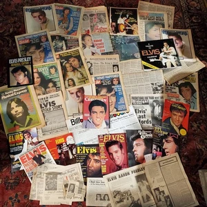 Riesige Vintage Elvis Presley Zeitungen Magazin Ohio Detroit Ausschnitte Sammlung - Bild 1 von 24