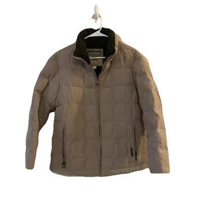 Liz Claiborne выстеганный вниз пуховик матовый флис с подкладкой водоотталкивающее пальто размер M - Изображение 1 из 4