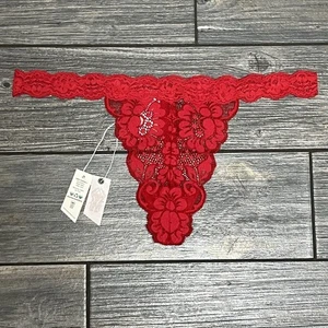 Neu mit Etikett Free People x We Are HAH T-String Me a Tanga Höschen XL Sirene rot - Bild 1 von 8