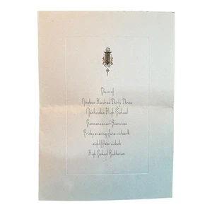 VTG 1933 Nanticoke PA High School Graduation Commencement Invitation Ephemera - Picture 1 of 6