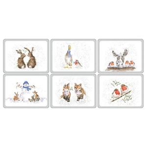 Wrendale Designs Set of 6 Christmas Placemats From Portmeirion Festive Tableware - Picture 1 of 2