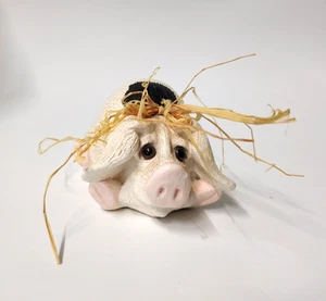 Pete Apsit gestempelt SCHWEIN Schwein Figur Vintage Bauernhof Tier schwer - Bild 1 von 6