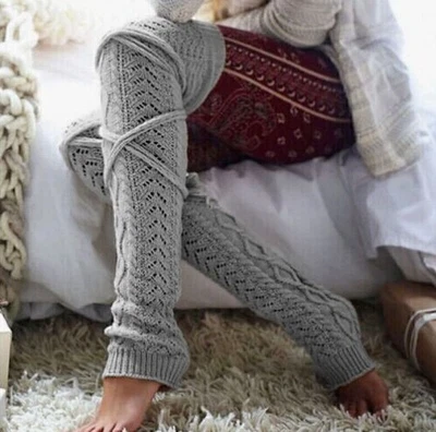 Strick Damen Strümpfe Stulpen Beinwärmer Beinstulpen Lang Overknee Socken Winter - Bild 1 von 4