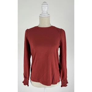 LC Lauren Conrad Long Sleeve Top Shirt Silky Mauve Womens Size Small New Red - Picture 1 of 10