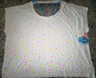 Новый женский размер XL очень большой L'Amour широкий / свободного кроя Топ / рубашка ~ блестки - Изображение 1 из 3