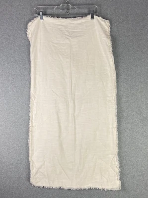 Casaluna Linen Blend Pillow Case 36X19 White Fringe Minimalist zip Closure - Image 1 of 4