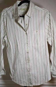 LL Bean Womens Striped Button Up Shirt Vintage 80s Size 10 Heritage Quality - Picture 1 of 10